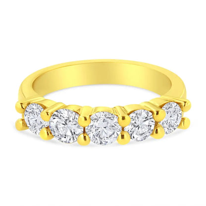 Radiate Elegance with 14k Yellow Gold Plated Cttw Shared Prong Ring