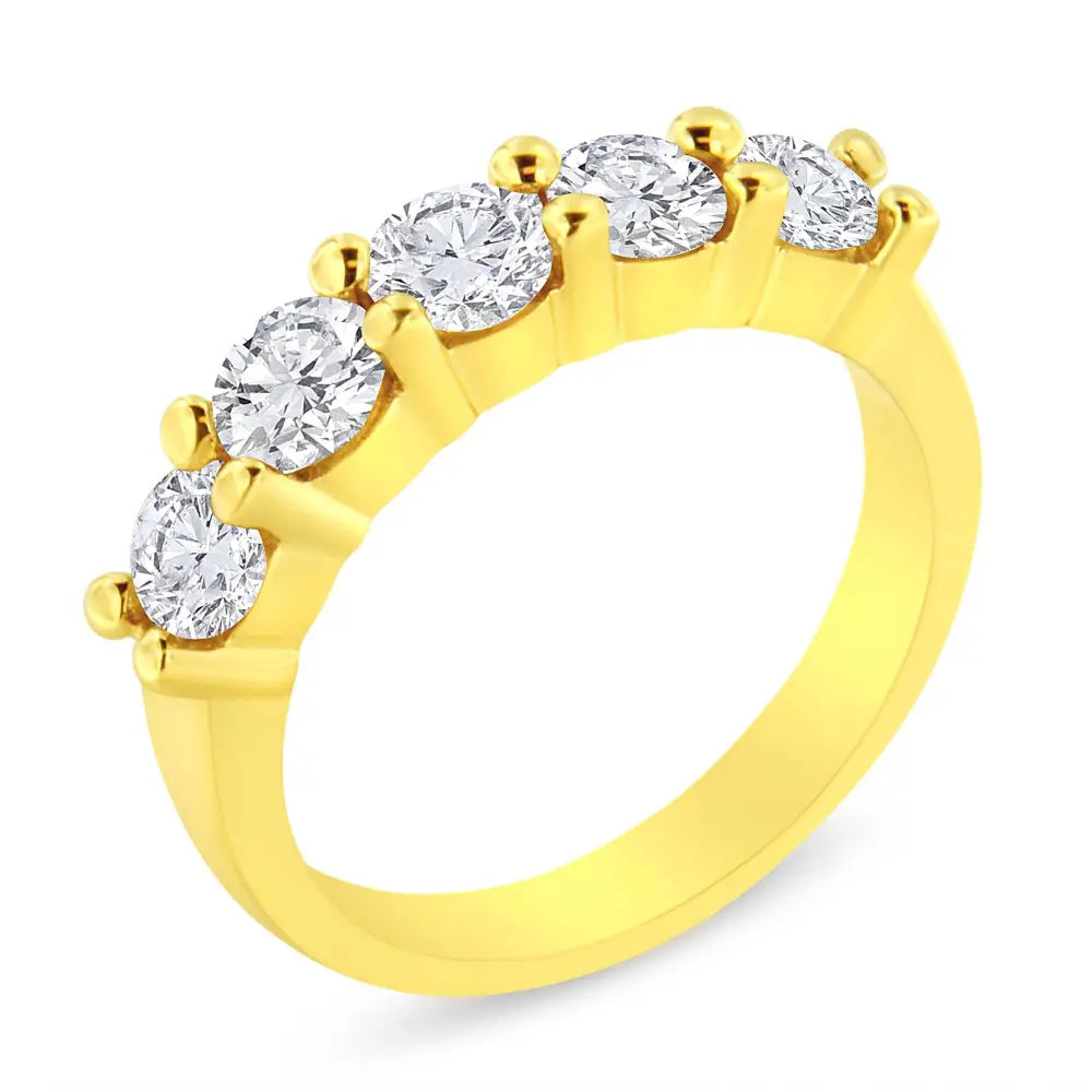 Radiate Elegance with 14k Yellow Gold Plated Cttw Shared Prong Ring