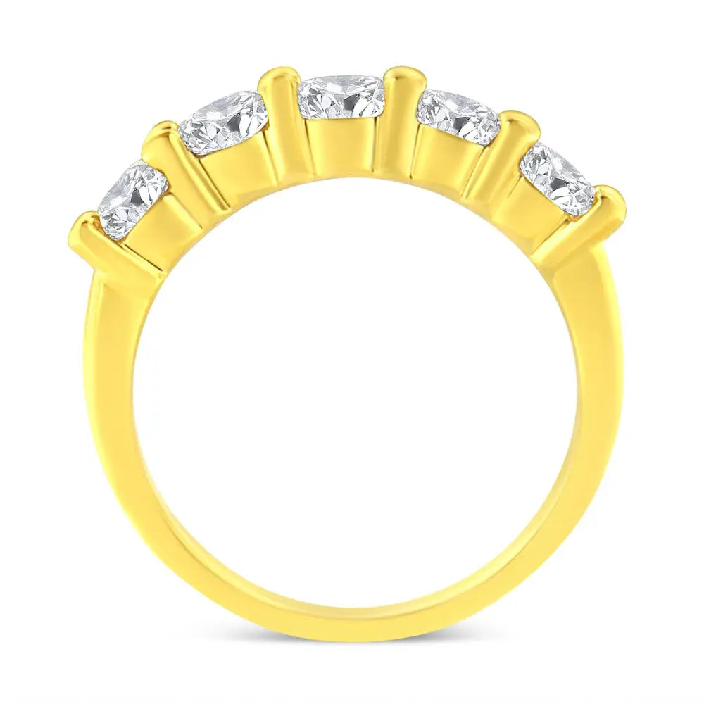 Radiate Elegance with 14k Yellow Gold Plated Cttw Shared Prong Ring