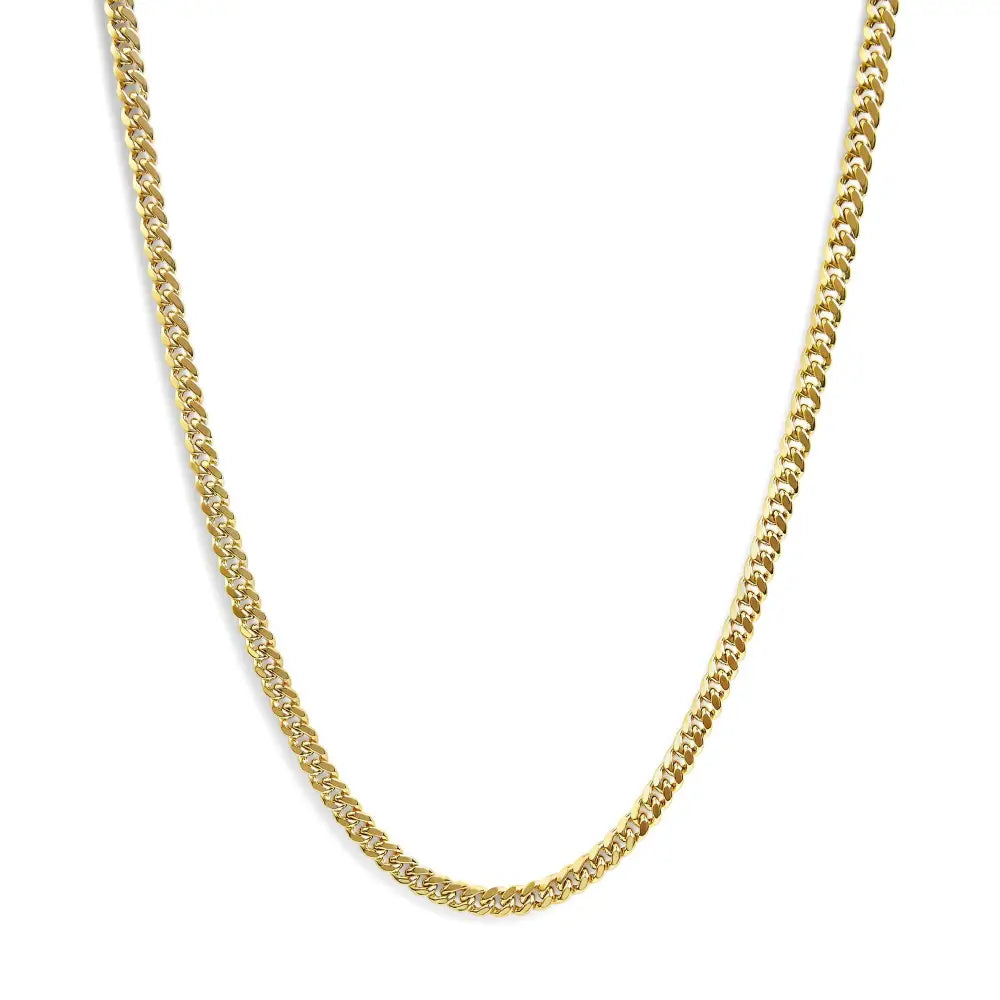 Semi-solid 14k Yellow Gold 6.1mm Classic Miami Cuban Chain Necklace - Fine Jewelry us Direct