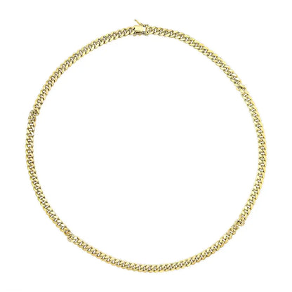 Semi-solid 14k Yellow Gold 6.1mm Classic Miami Cuban Chain Necklace - Fine Jewelry us Direct