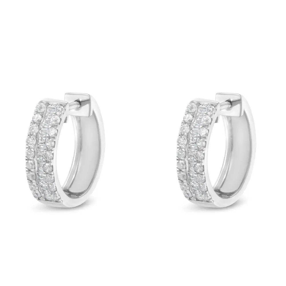 Sterling-silver Diamond Hoop Earring (1/2 Cttw I-j Color I2-i3 Clarity) - Fine Jewelry us Direct