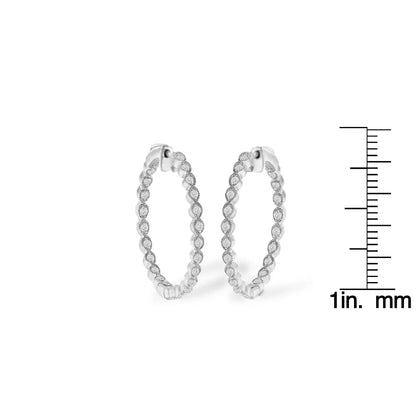 Sterling-silver Diamond Hoop Earring (3/4 Cttw I-j Color I3 Clarity) - Fine Jewelry us Direct