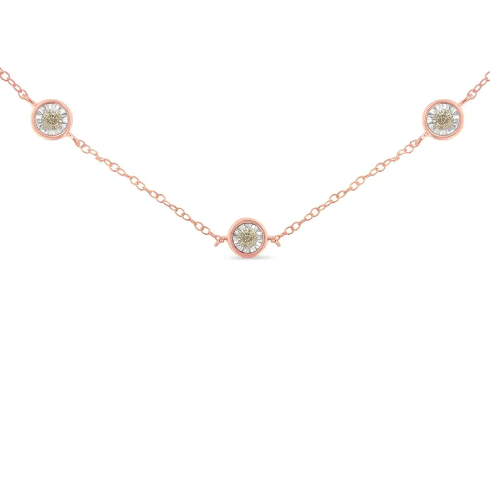 Sterling Silver Diamond Station Necklace (1/2 Cttw K-l Color I2-i3 Clarity) - Fine Jewelry us Direct