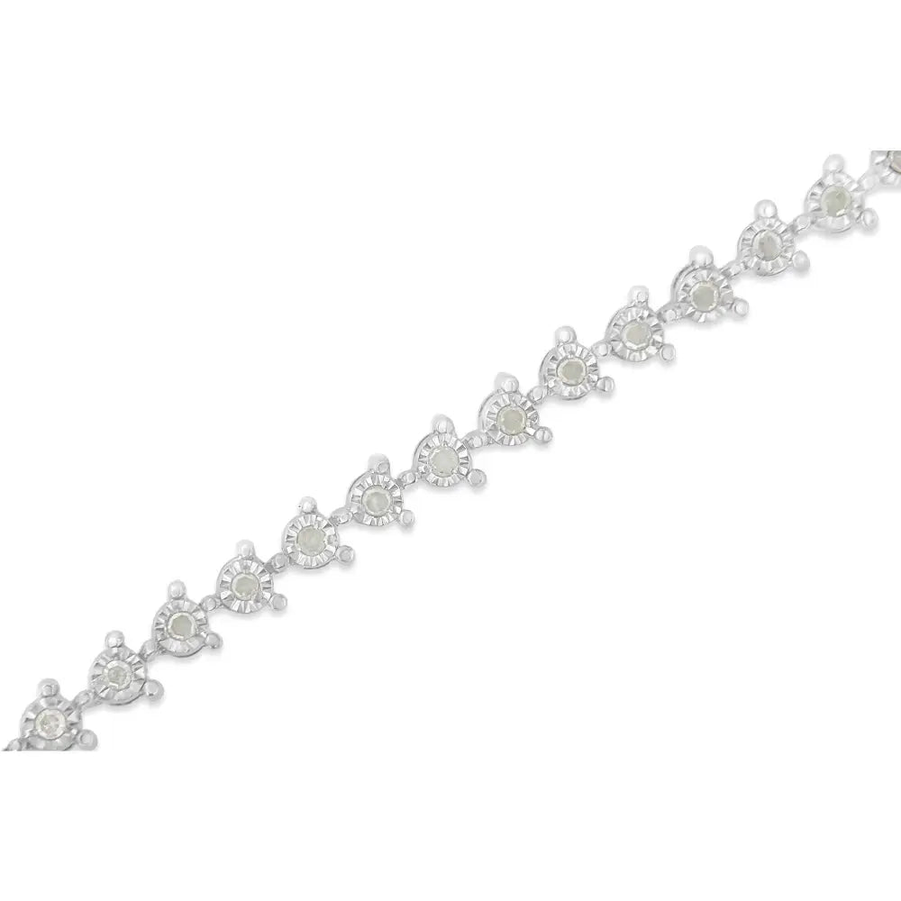 Sterling Silver Diamond Tennis Link Bracelet (0.5 Cttw I-j Color I3 Clarity) - Fine Jewelry us Direct