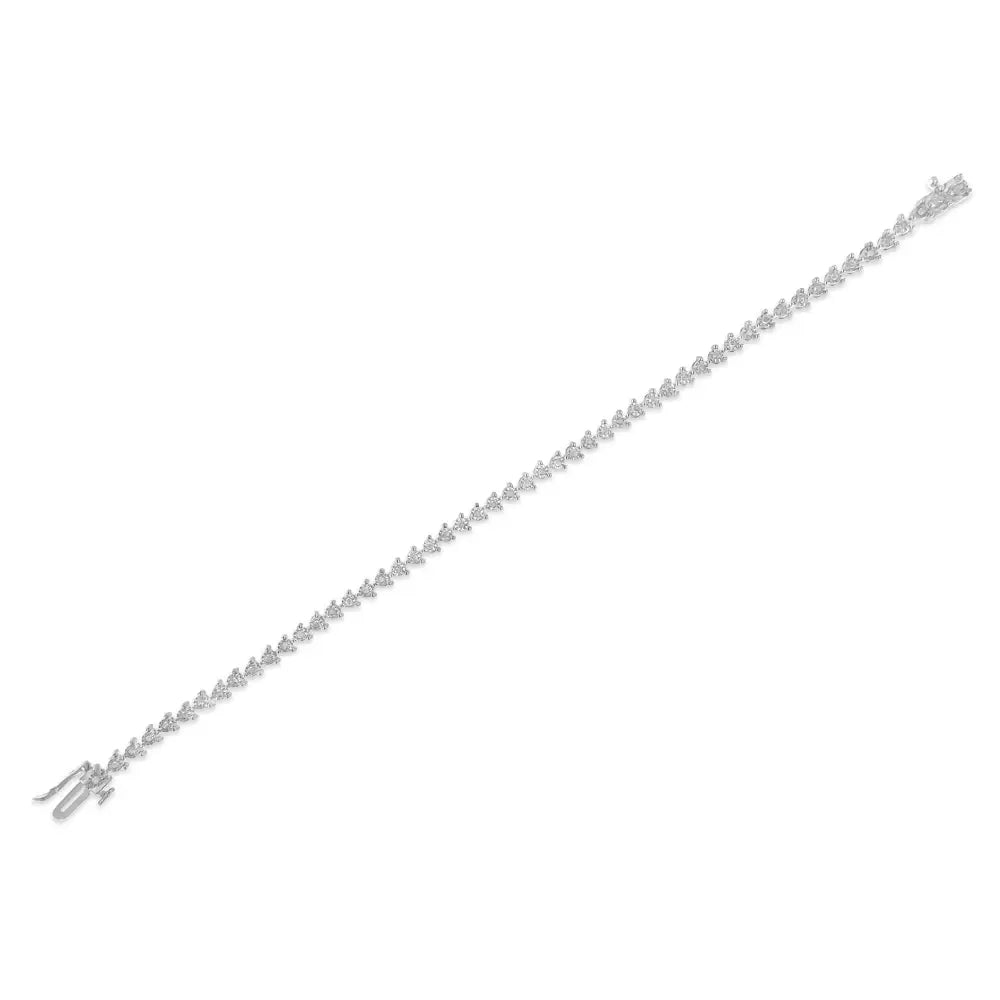 Sterling Silver Diamond Tennis Link Bracelet (0.5 Cttw I-j Color I3 Clarity) - Fine Jewelry us Direct