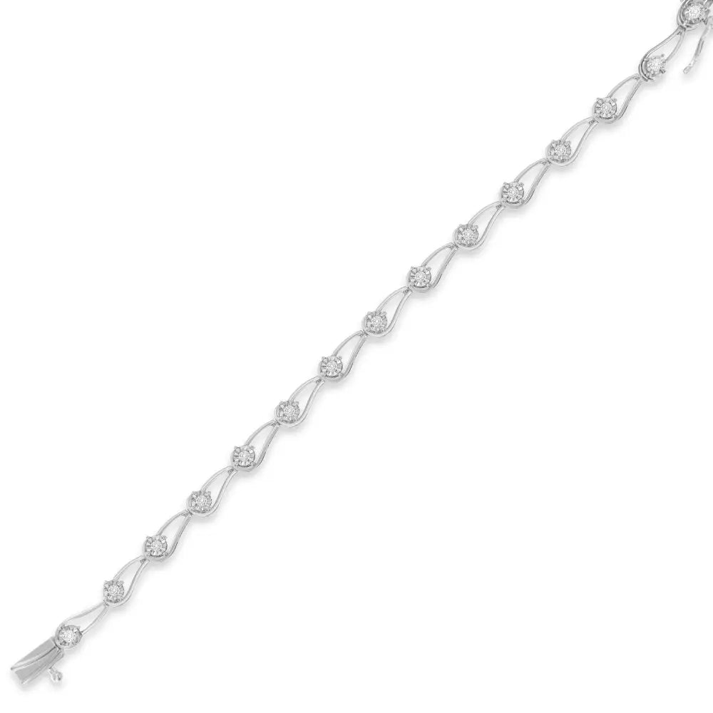 Sterling Silver Rose Cut Diamond Fashion Tennis Bracelet (0.5 Cttw I-j Color I2-i3 Clarity) - Fine Jewelry us Direct