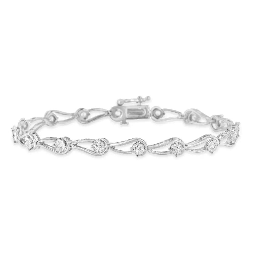 Sterling Silver Rose Cut Diamond Fashion Tennis Bracelet (0.5 Cttw I-j Color I2-i3 Clarity) - Fine Jewelry us Direct