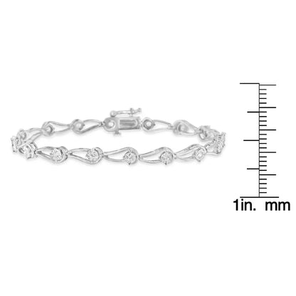 Sterling Silver Rose Cut Diamond Fashion Tennis Bracelet (0.5 Cttw I-j Color I2-i3 Clarity) - Fine Jewelry us Direct