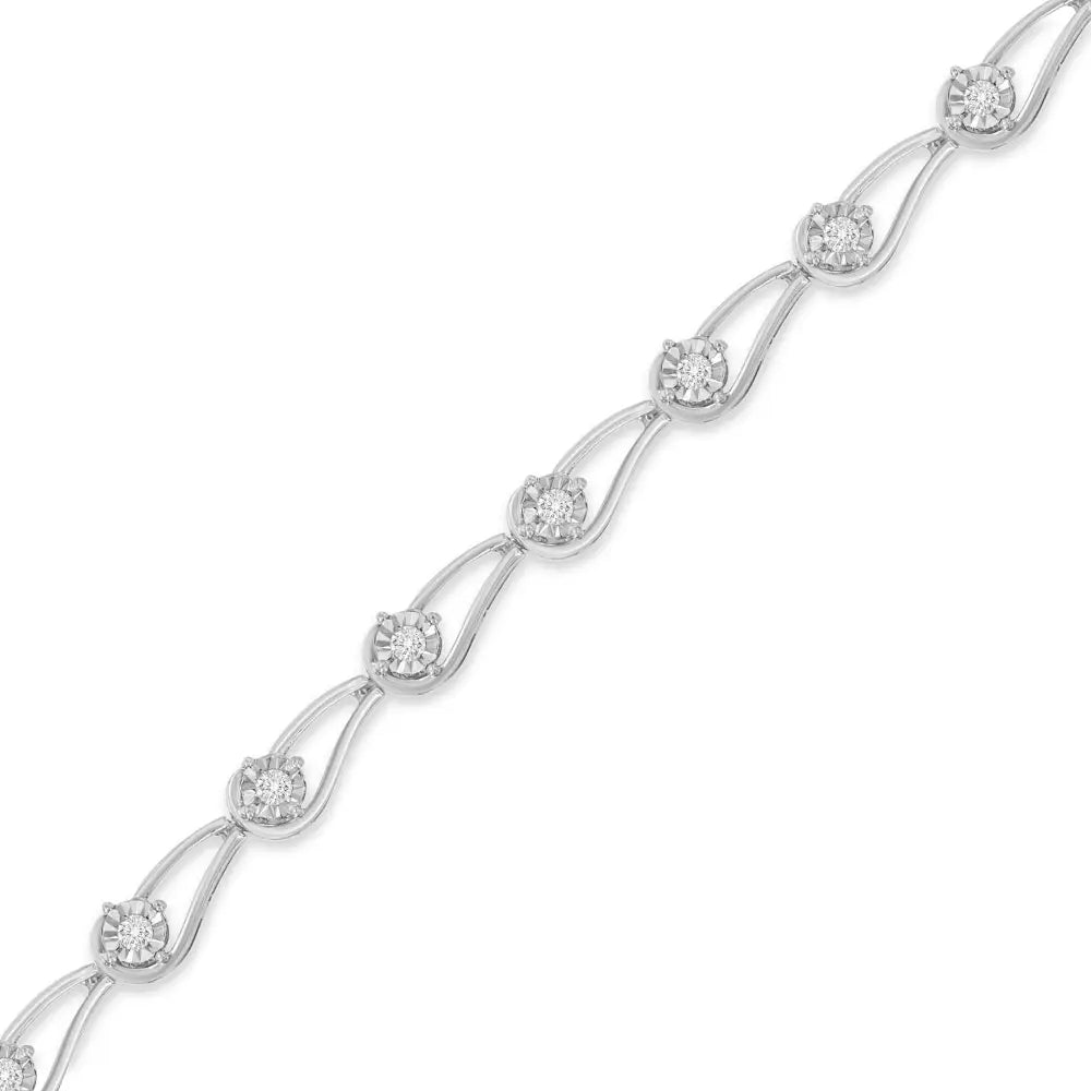 Sterling Silver Rose Cut Diamond Fashion Tennis Bracelet (0.5 Cttw I-j Color I2-i3 Clarity) - Fine Jewelry us Direct