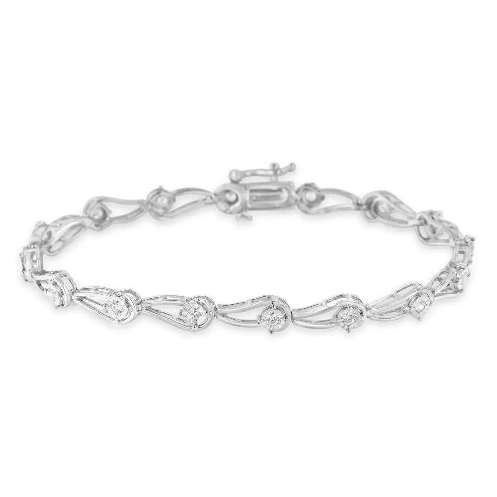 Sterling Silver Rose Cut Diamond Fashion Tennis Bracelet (0.5 Cttw I-j Color I2-i3 Clarity) - Fine Jewelry us Direct