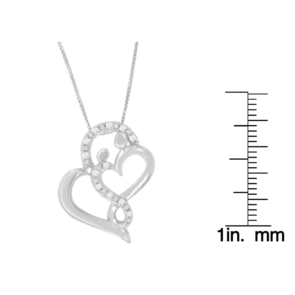 Sterling Silver Round-cut Diamond Heart Pendant Necklace (0.11 Cttw H-i Color I1-i2 Clarity) - Fine Jewelry us Direct