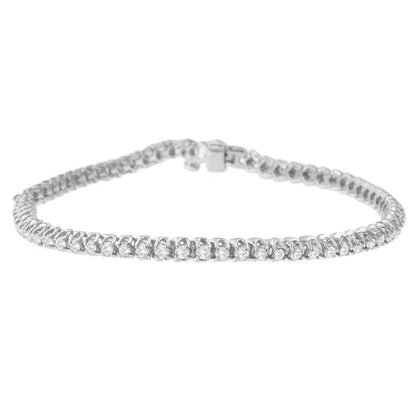 Sterling Silver Round Cut Diamond Tennis Bracelet (2 Cttw H-i Color I1-i2 Clarity) - Fine Jewelry us Direct