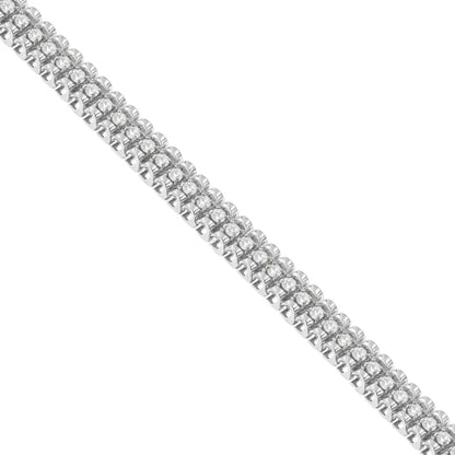 Sterling Silver Round Cut Diamond Tennis Bracelet (2 Cttw K-l Color I1-i2 Clarity) - Fine Jewelry us Direct