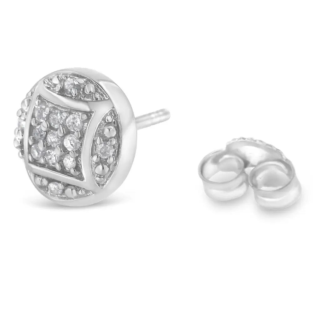 Sterling Silver Round Diamond Cluster Stud Earrings (0.35 Cttw H-i Color I3 Clarity) - Fine Jewelry us Direct