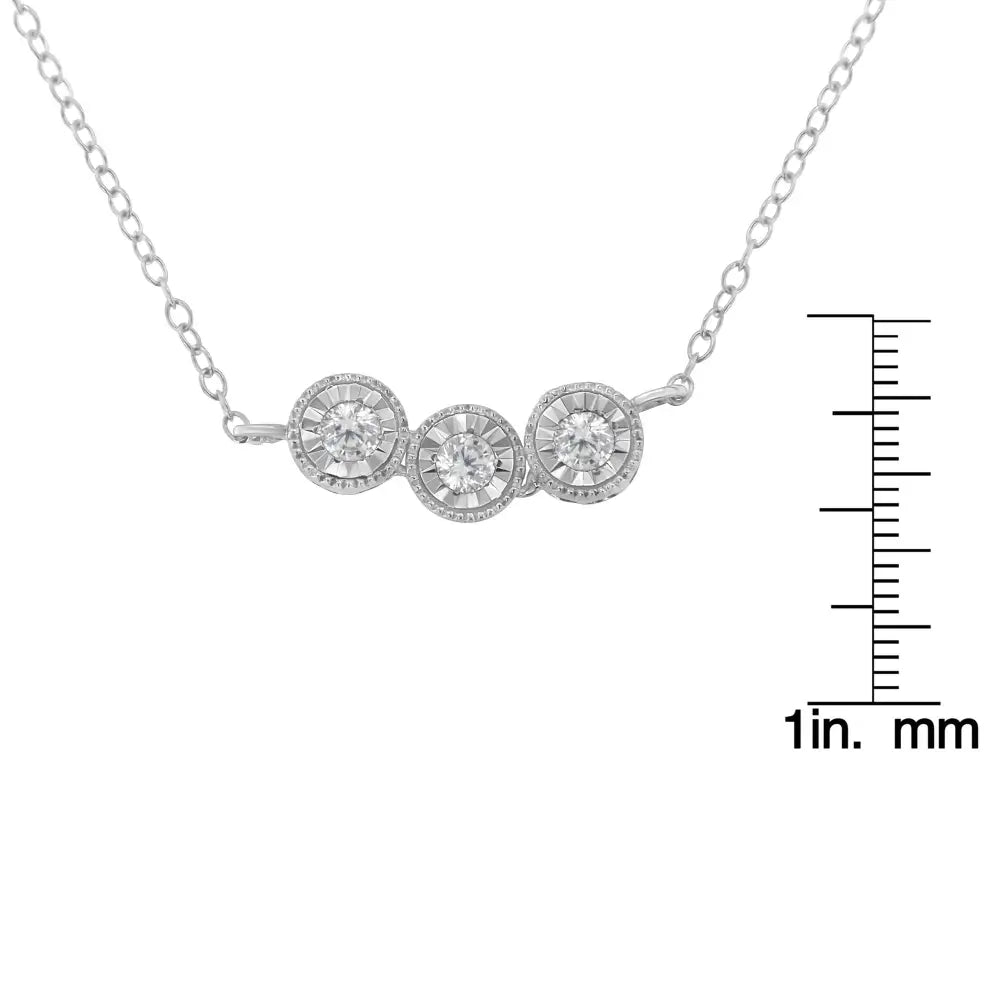 Sterling Silver Round Diamond Pendant Necklace (1/4 Cttw H-i Color I2-i3 Clarity) - Fine Jewelry us Direct