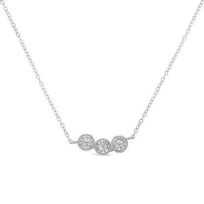 Sterling Silver Round Diamond Pendant Necklace (1/4 Cttw H-i Color I2-i3 Clarity) - Fine Jewelry us Direct