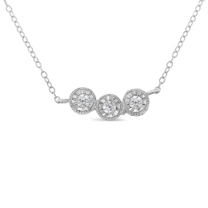 Sterling Silver Round Diamond Pendant Necklace (1/4 Cttw H-i Color I2-i3 Clarity) - Fine Jewelry us Direct