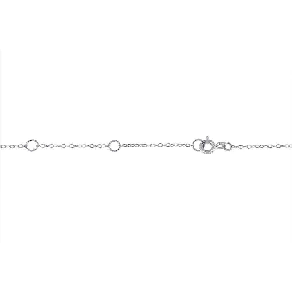 Sterling Silver Treated Diamond by Yard Necklace (3/4 Cttw Blue Color I2-i3 Clarity) - Fine Jewelry us Direct