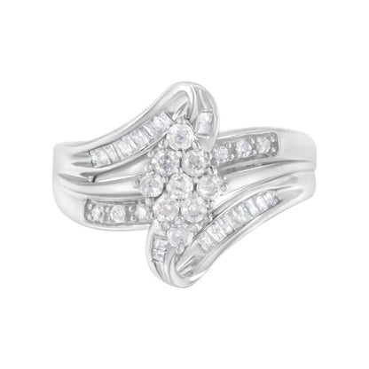 Stunning 10k White Gold Half Carat Diamond Cluster Ring - Rings/fashion/cluster