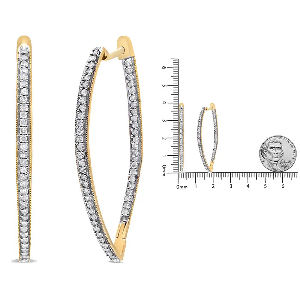 Stunning 10k Yellow Gold Round Cut Diamond Earrings for Timeless Elegance