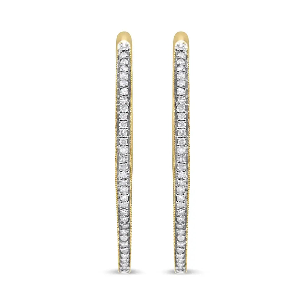 Stunning 10k Yellow Gold Round Cut Diamond Earrings for Timeless Elegance