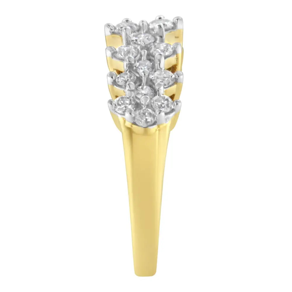 Stunning 10k Yellow Gold Round Diamond Ring with Timeless Elegance - 7