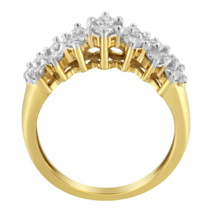 Stunning 10k Yellow Gold Round Diamond Ring with Timeless Elegance - 7