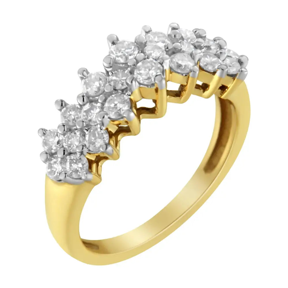 Stunning 10k Yellow Gold Round Diamond Ring with Timeless Elegance - 7