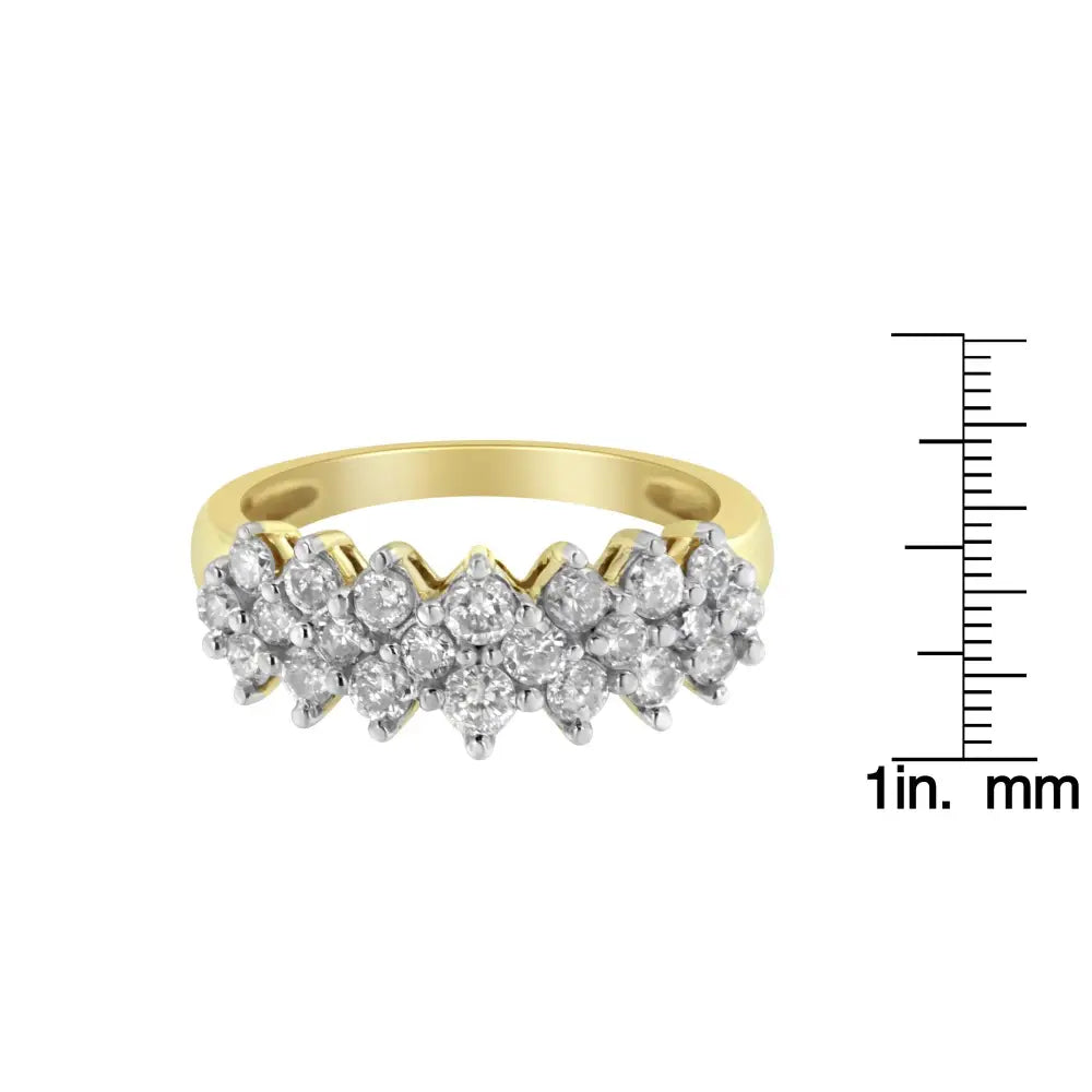 Stunning 10k Yellow Gold Round Diamond Ring with Timeless Elegance - 7