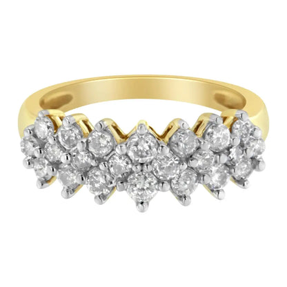 Stunning 10k Yellow Gold Round Diamond Ring with Timeless Elegance - 7