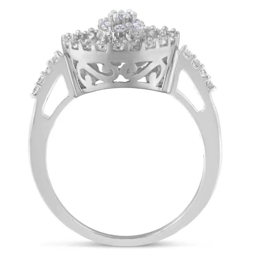 Stunning 10kt White Gold Diamond Cocktail Ring for Elegant Occasions - 7