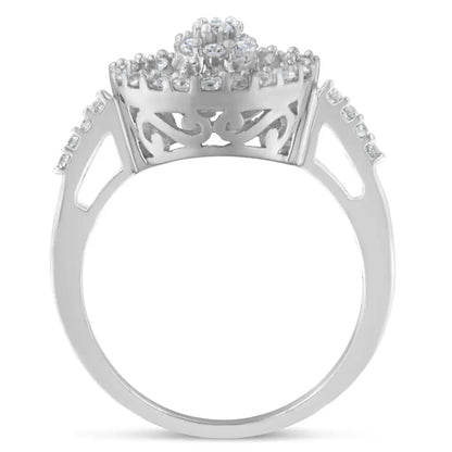 Stunning 10kt White Gold Diamond Cocktail Ring for Elegant Occasions - 7