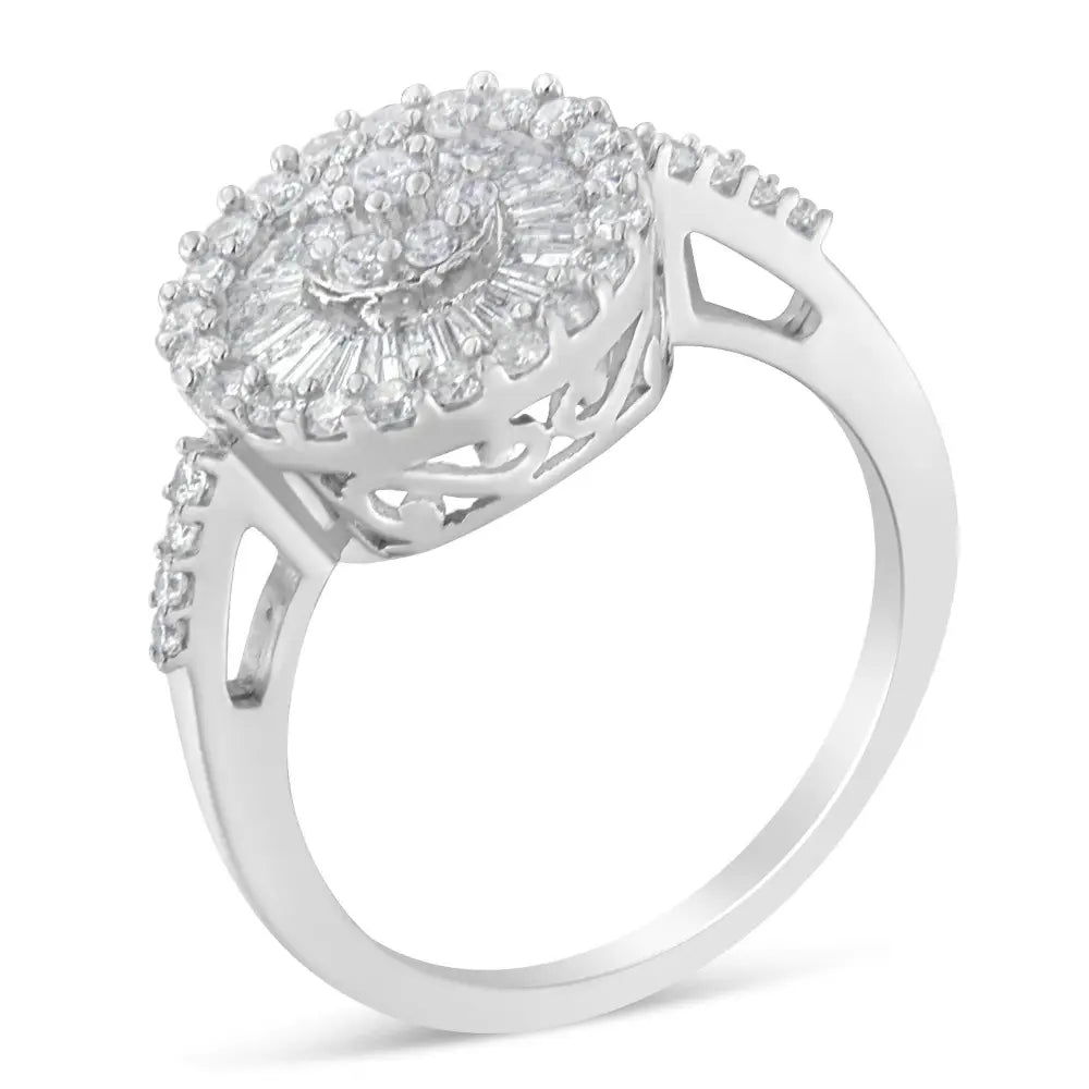 Stunning 10kt White Gold Diamond Cocktail Ring for Elegant Occasions - 7