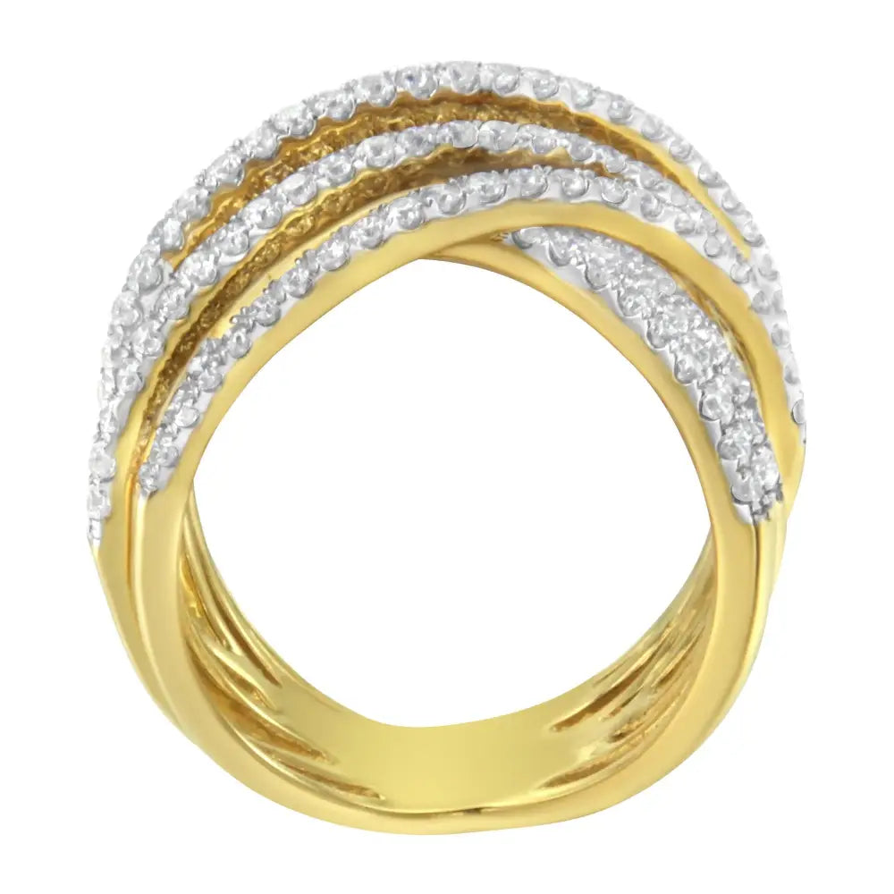 Stunning 10kt Yellow Gold Diamond Bypass Ring with Dazzling Clarity - 7