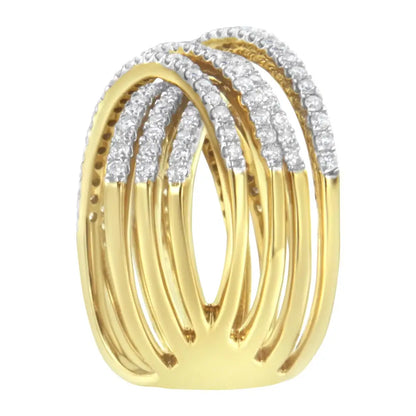 Stunning 10kt Yellow Gold Diamond Bypass Ring with Dazzling Clarity - 7