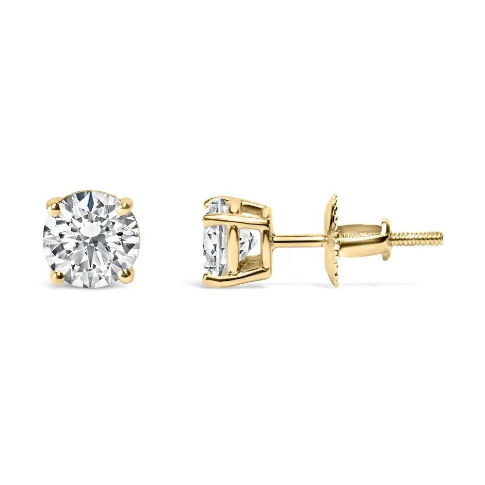 Stunning 14k Gold 2.00 Cttw Lab Grown Round Brilliant-cut Diamond Earrings