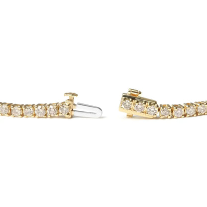 Stunning 14k Gold Tennis Bracelet with Round Brilliant Cut Diamonds