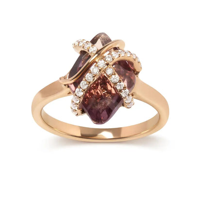 Stunning 14k Rose Gold Purple Amethyst Diamond Wrapped 15x15 Ring