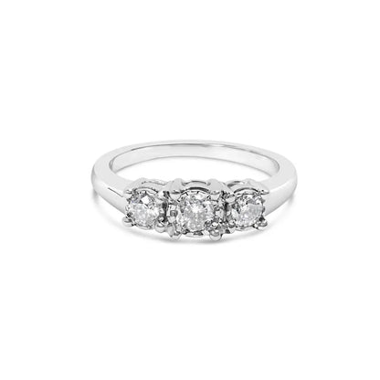 Stunning 14k White Gold Cttw Miracle Set Lab Grown Diamond Ring