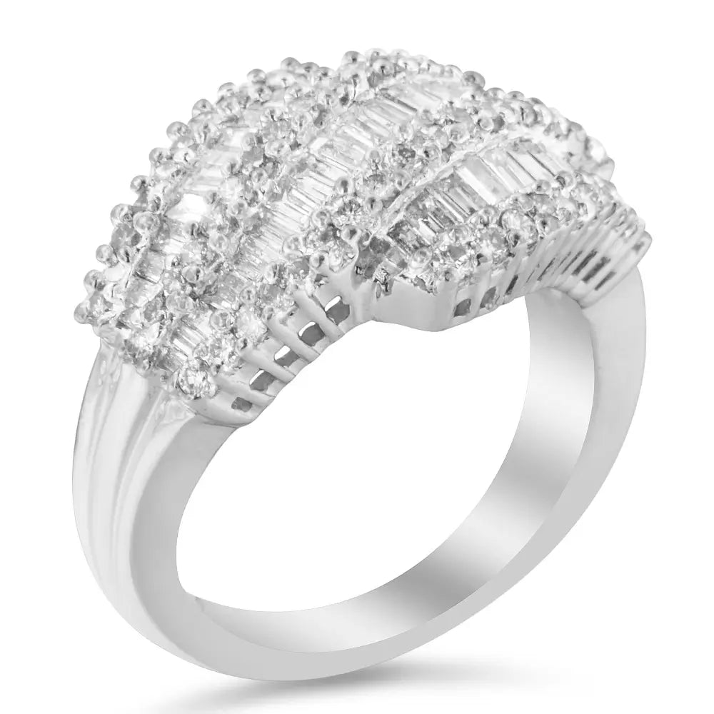 Stunning 14k White Gold Diamond Cocktail Ring for Elegant Occasions