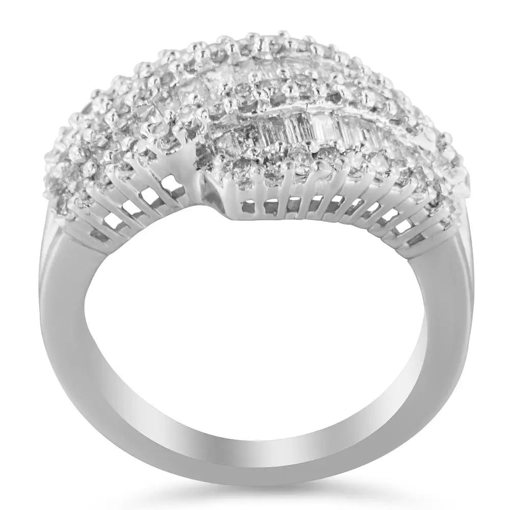 Stunning 14k White Gold Diamond Cocktail Ring for Elegant Occasions