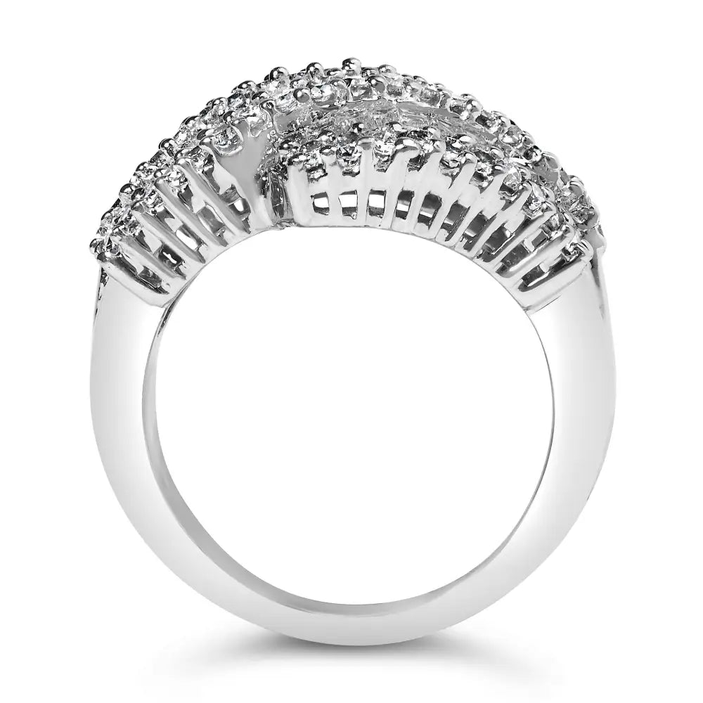 Stunning 14k White Gold Diamond Cocktail Ring for Elegant Occasions