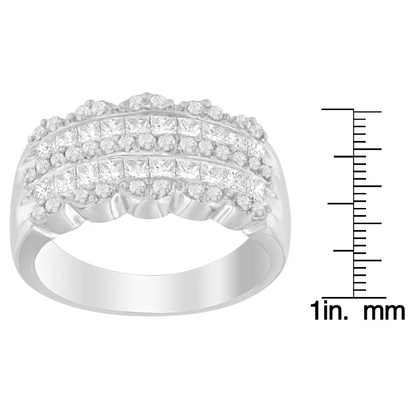 Stunning 14k White Gold Princess-cut Diamond Ring H-i in Fine Jewelry