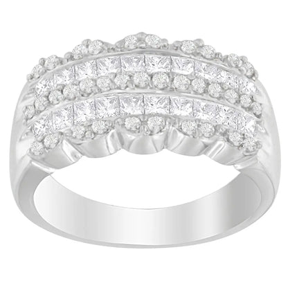 Stunning 14k White Gold Princess-cut Diamond Ring H-i in Fine Jewelry