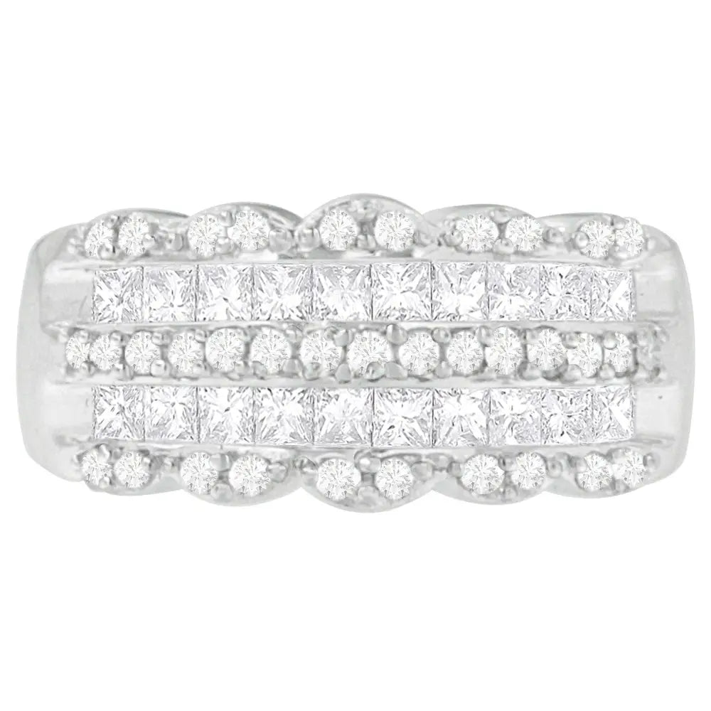 Stunning 14k White Gold Princess-cut Diamond Ring H-i in Fine Jewelry