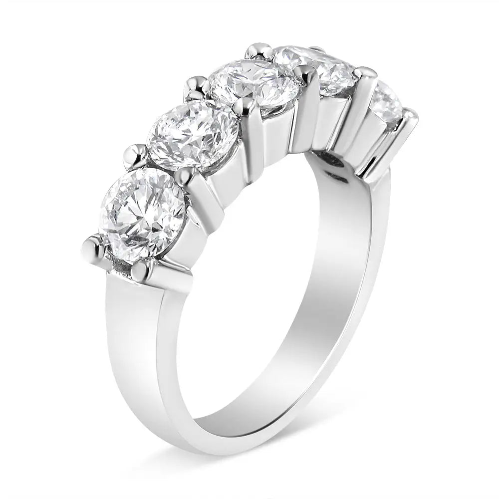 Stunning 14k White Gold Shared Prong Set Lab Grown Diamond Anniversary Band