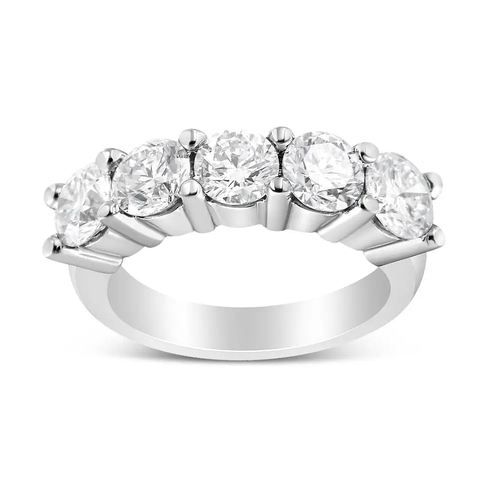 Stunning 14k White Gold Shared Prong Set Lab Grown Diamond Anniversary Band