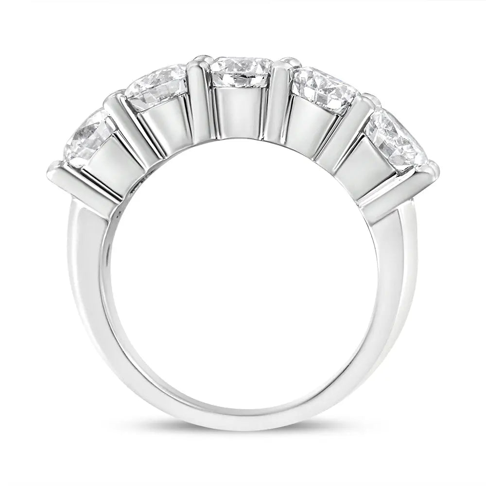 Stunning 14k White Gold Shared Prong Set Lab Grown Diamond Anniversary Band