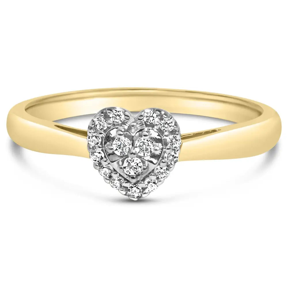 Stunning 14k Yellow Gold Diamond Heart Engagement Ring for Timeless Love